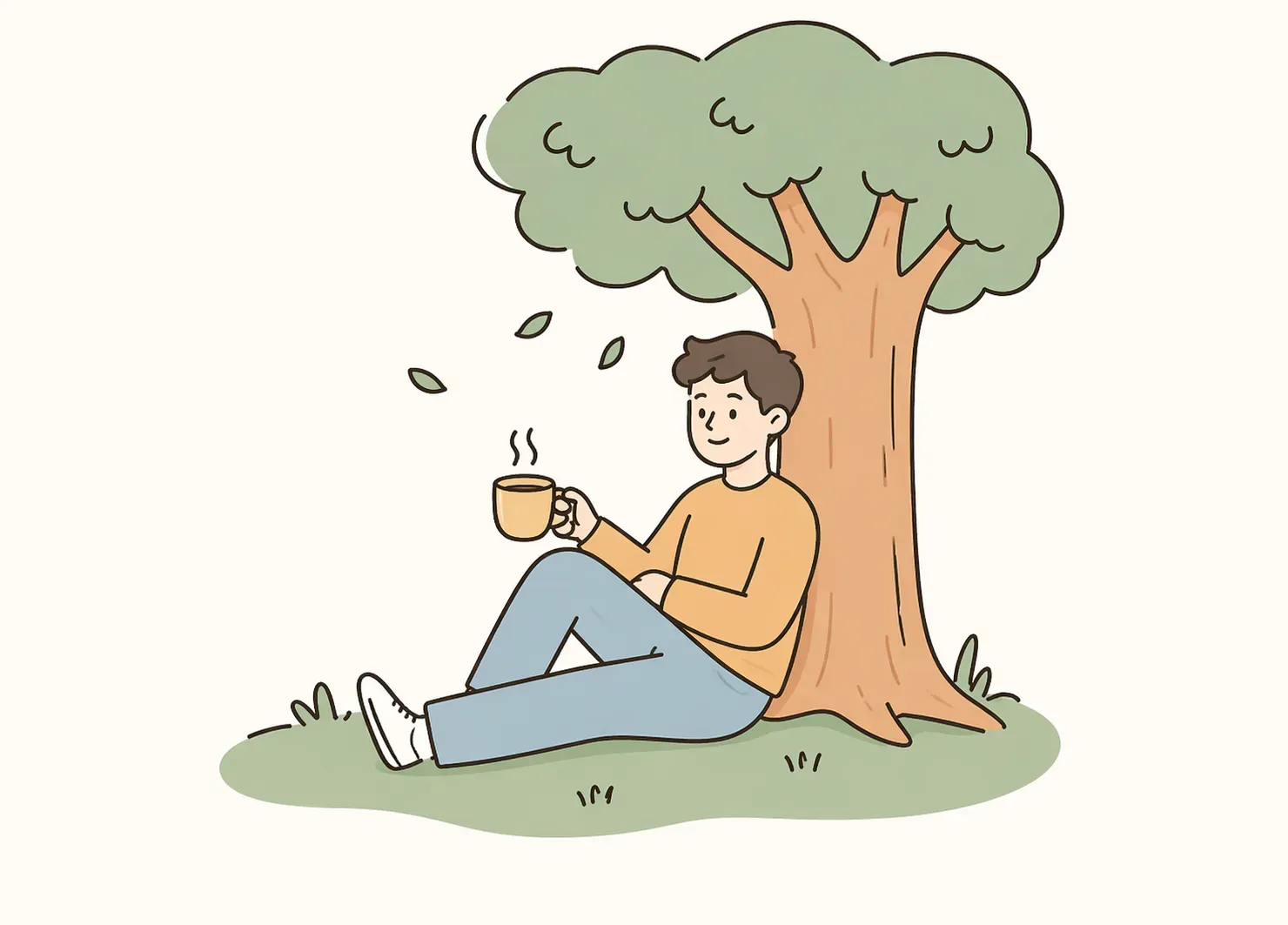 Relaxed reading illustration